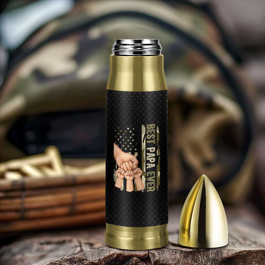 Best Papa Ever Bullet Tumbler Being A Dad Is An Honor Vintage Camo Flag Father's Day