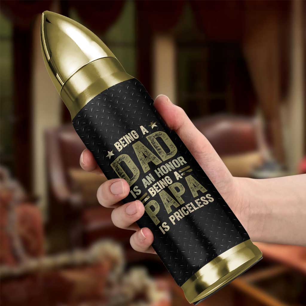 Best Papa Ever Bullet Tumbler Being A Dad Is An Honor Vintage Camo Flag Father's Day