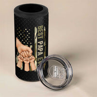 Best Papa Ever 4 in 1 Can Cooler Tumbler Being A Dad Is An Honor Vintage Camo Flag Father's Day