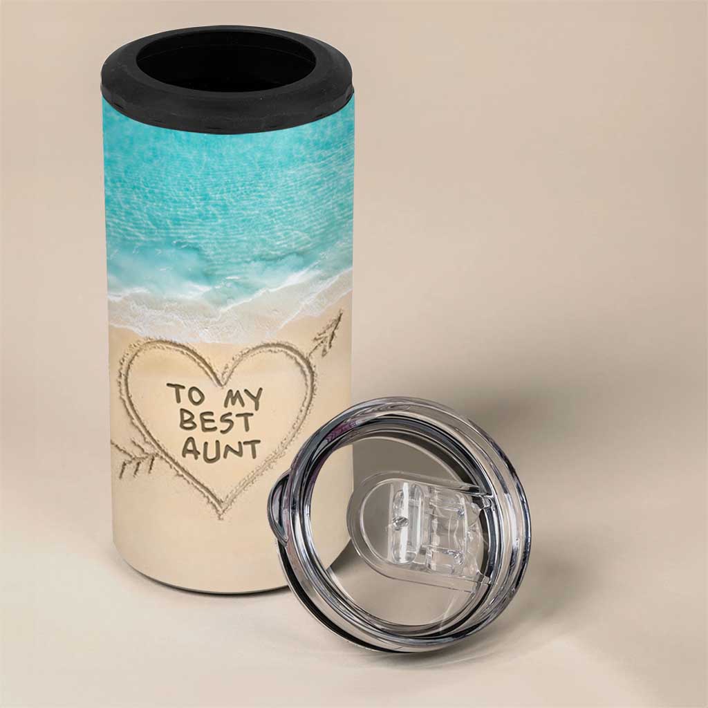 To My Best Aunt 4 in 1 Can Cooler Tumbler Beach Mother's Day Gift For Auntie