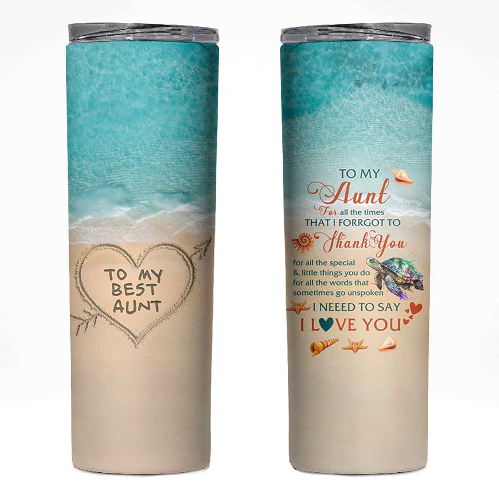 To My Best Aunt Skinny Tumbler Beach Mother's Day Gift For Auntie