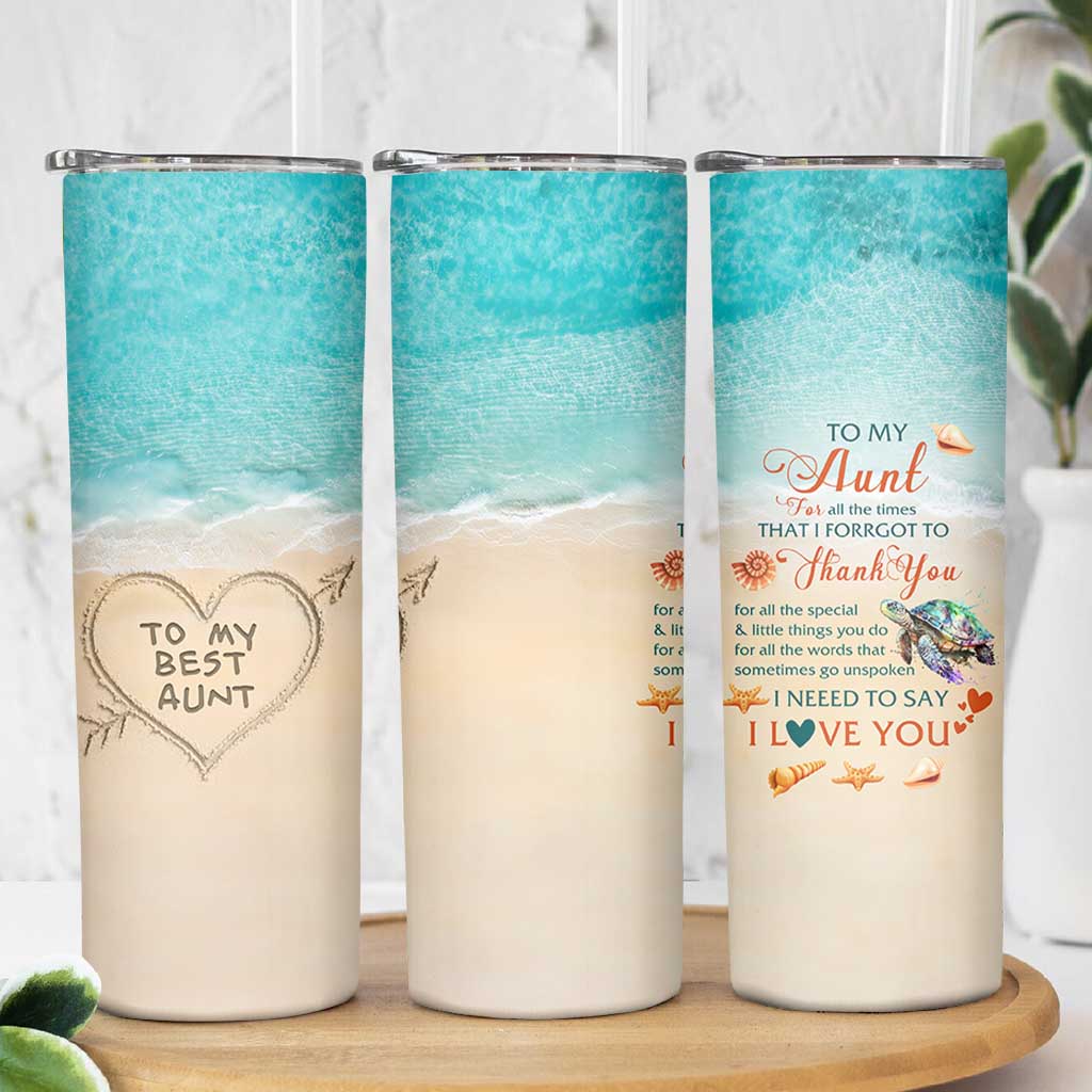 To My Best Aunt Skinny Tumbler Beach Mother's Day Gift For Auntie