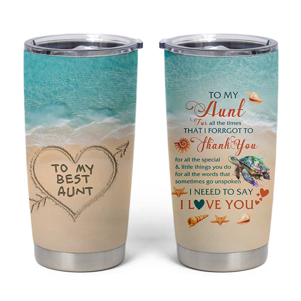 To My Best Aunt Tumbler Cup Beach Mother's Day Gift For Auntie