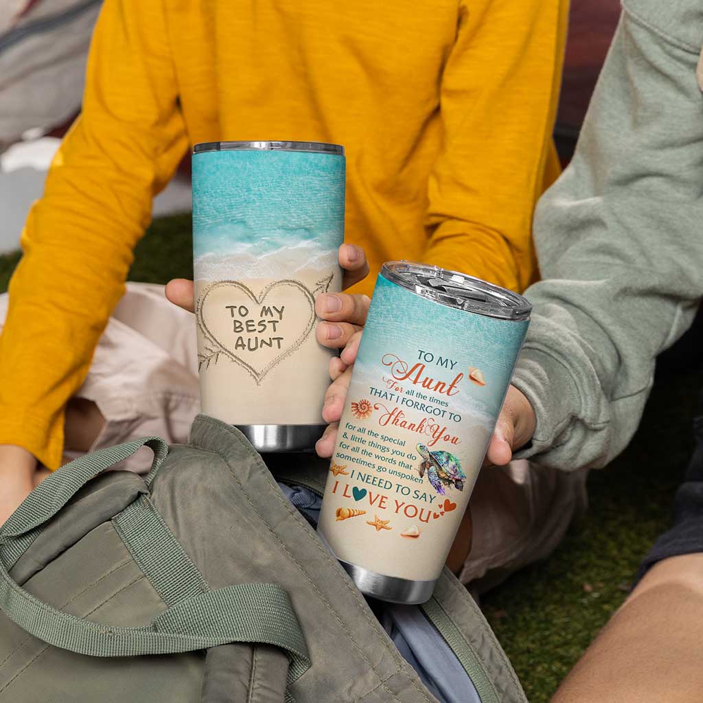 To My Best Aunt Tumbler Cup Beach Mother's Day Gift For Auntie