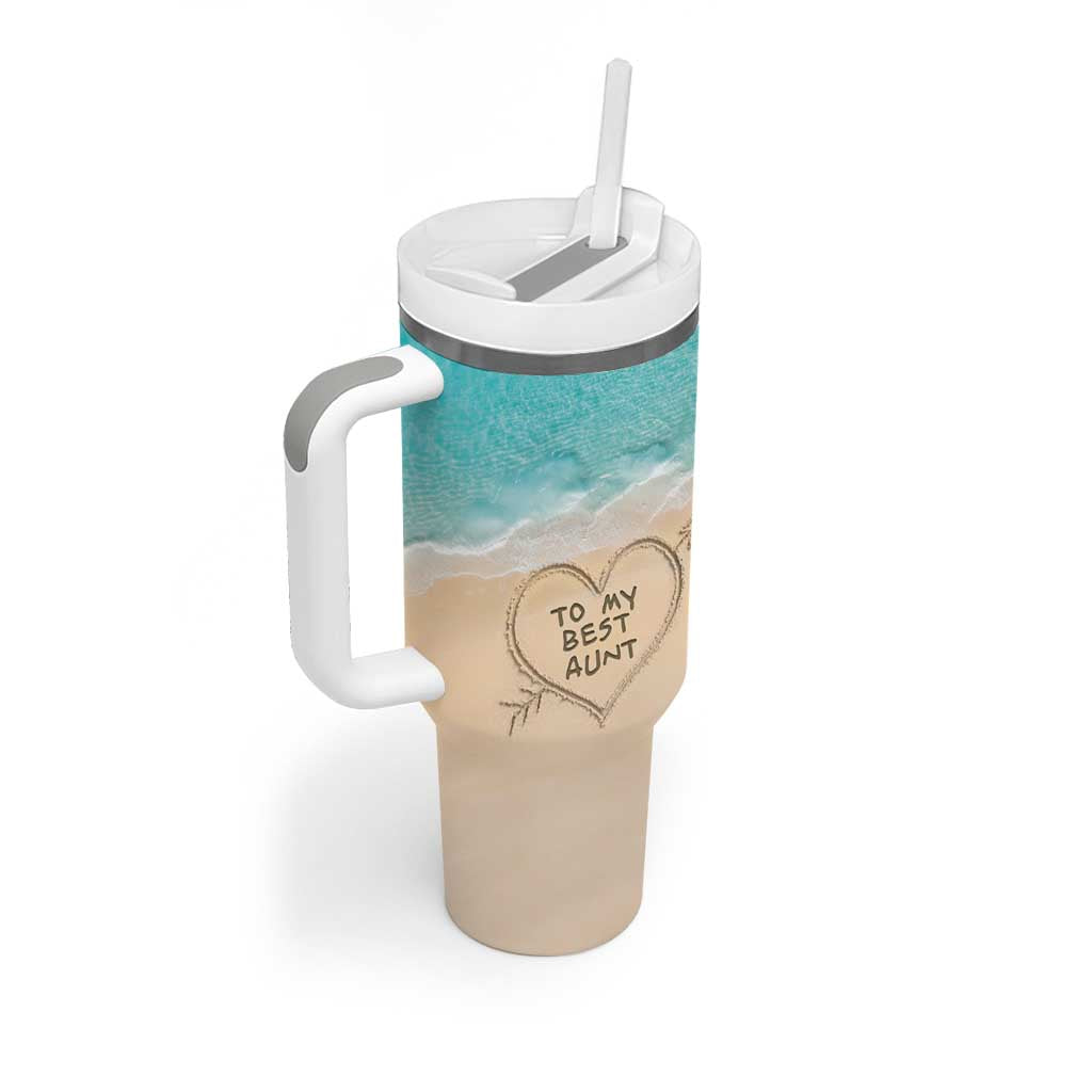 To My Best Aunt Tumbler With Handle Beach Mother's Day Gift For Auntie
