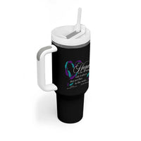 Suicide Prevention Awareness Tumbler With Handle Hope Is The Thing With Feathers That Perches In The Soul Heart - Wonder Print Shop