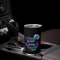 Suicide Prevention Awareness Tumbler Cup Choose To Keep Going Semicolon Rose Feather - Wonder Print Shop