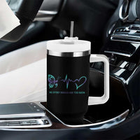 Suicide Prevention Awareness Tumbler With Handle No Story Should End Too Soon Butterfly Heartbeat - Wonder Print Shop