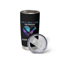 Suicide Prevention Awareness Tumbler Cup Teal And Purple For Someone I Miss Every Single Day Heart - Wonder Print Shop