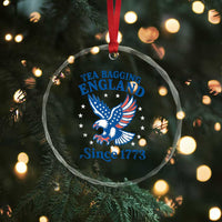 Tea Bagging England Since 1773 Crystal Glass Ornament Patriotic Eagle 4th of July