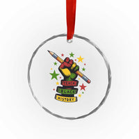 Teach Black History Education Pride Crystal Glass Ornament Black History Month - Wonder Print Shop