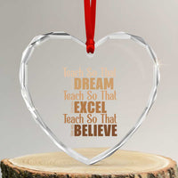 Teach So That They Can Dream Excel Believe Heart Crystal Glass Ornament Teacher Black History