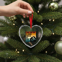 Teach Your Kids To Change Their Oil Not Their Gender Heart Crystal Glass Ornament Funny Mechanic Dad - Wonder Print Shop
