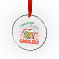 Teacher Christmas Crystal Glass Ornament I Teach The Smartest Cookies Retro Groovy Xmas Cookies TS02