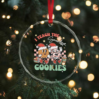 Teacher Christmas Crystal Glass Ornament I Teach The Smartest Cookies Retro Groovy Xmas Tree Cookies TS02
