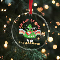 Teacher Christmas Crystal Glass Ornament Rockin' Around The Classroom Groovy Xmas Tree TS02