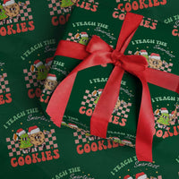 Teacher Christmas Wrapping Paper Roll I Teach The Smartest Cookies Retro Groovy Xmas Cookies
