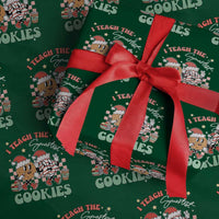 Teacher Christmas Wrapping Paper Roll I Teach The Smartest Cookies Retro Groovy Xmas Tree Cookies