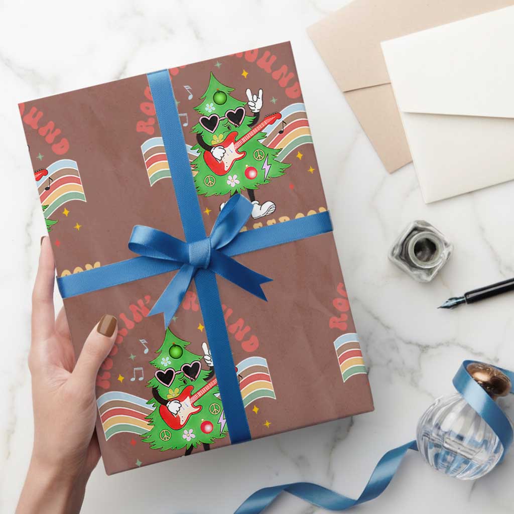 Teacher Christmas Wrapping Paper Roll Rockin' Around The Classroom Groovy Xmas Tree