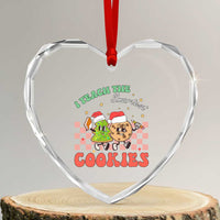 Teacher Christmas Heart Crystal Glass Ornament I Teach The Smartest Cookies Retro Groovy Xmas Cookies - Wonder Print Shop