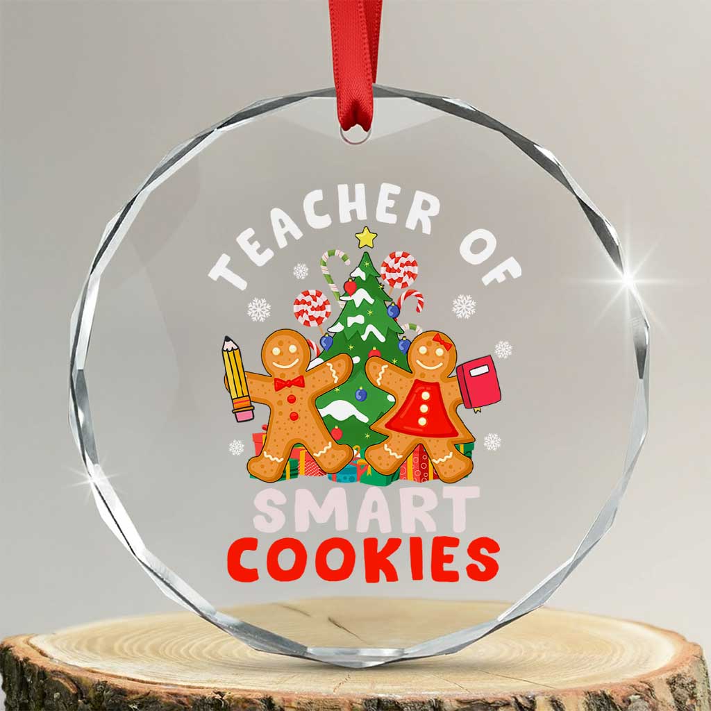 Teacher of Smart Cookies Christmas Gingerbread Man Crystal Glass Ornament Teacher of Smart Cookies TS02