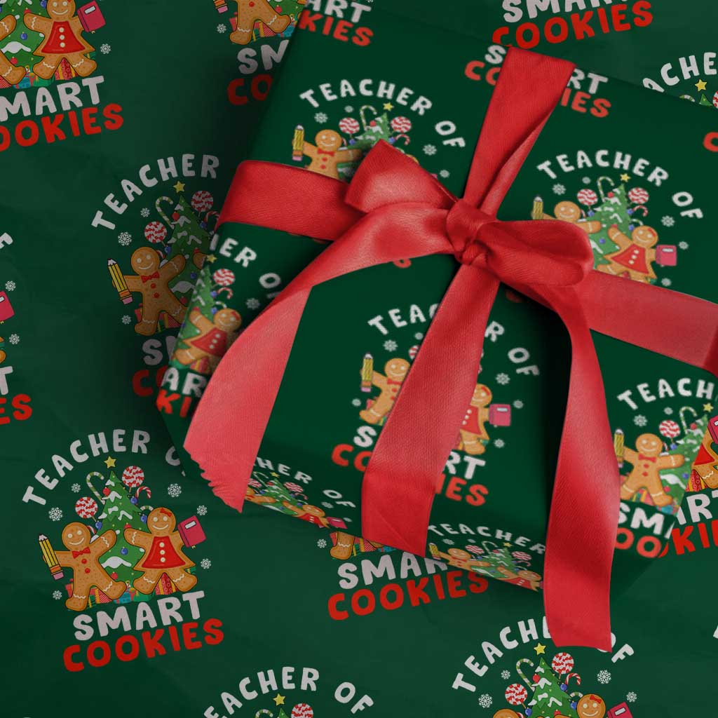 Teacher of Smart Cookies Christmas Gingerbread Man Wrapping Paper Roll Teacher of Smart Cookies