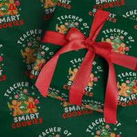 Teacher of Smart Cookies Christmas Gingerbread Man Wrapping Paper Roll Teacher of Smart Cookies