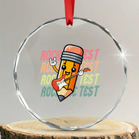 Teacher Rock The Test Day Crystal Glass Ornament Testing Motivational
