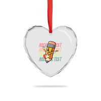 Teacher Rock The Test Day Heart Crystal Glass Ornament Testing Motivational
