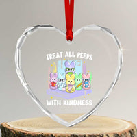Teachers Easter Heart Crystal Glass Ornament Treat All Peeps With Kindness - Wonder Print Shop