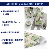 Teachers St Patrick's Day Wrapping Paper Roll One Lucky Teacher Retro Groovy - Wonder Print Shop