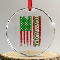 Team Algae Crystal Glass Ornament Funny Make Algae Great Again American Flag Political Meme