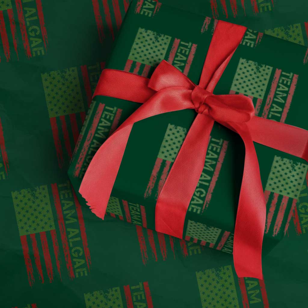 Team Algae Wrapping Paper Roll Funny Make Algae Great Again American Flag Political Meme