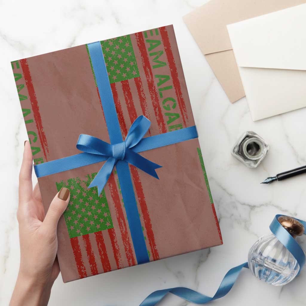 Team Algae Wrapping Paper Roll Funny Make Algae Great Again American Flag Political Meme