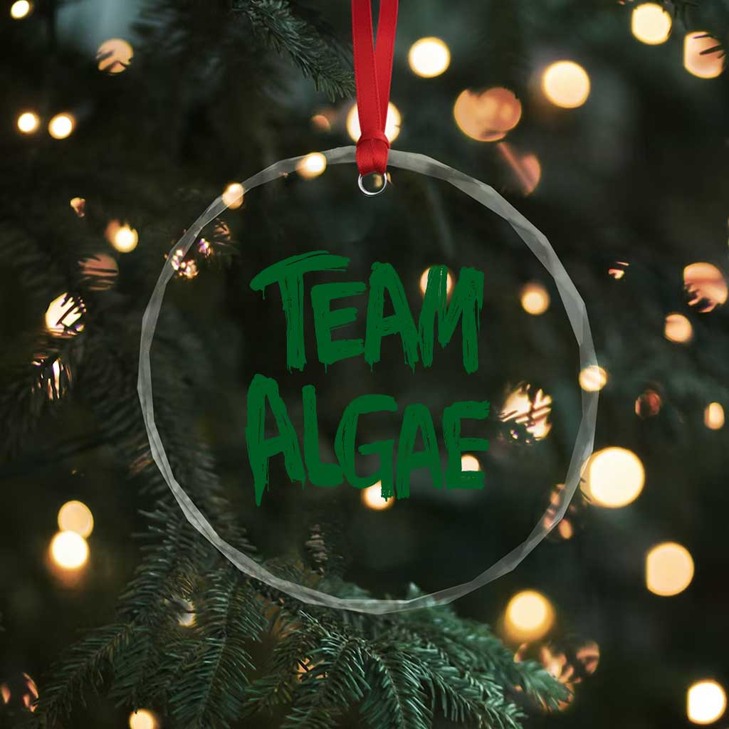 Team Algae Slime Dripping Style Graphic Crystal Glass Ornament Viral Lincoln Memorial Reflecting Pool Swamp Meme