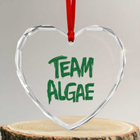 Team Algae Slime Dripping Style Graphic Heart Crystal Glass Ornament Viral Lincoln Memorial Reflecting Pool Swamp Meme