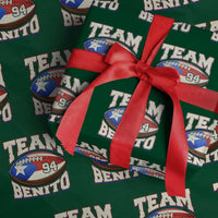 Team Benito Puerto Rico Football Pride Wrapping Paper Roll Number 94 Vintage Game Day Music Artist Fan