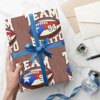 Team Benito Puerto Rico Football Pride Wrapping Paper Roll Number 94 Vintage Game Day Music Artist Fan