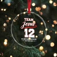 Team Jesus 12 Christian Sports Style Crystal Glass Ornament Go And Make Disciples Matthew 28:19 Faith Athletic Inspired Gift