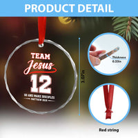 Team Jesus 12 Christian Sports Style Crystal Glass Ornament Go And Make Disciples Matthew 28:19 Faith Athletic Inspired Gift
