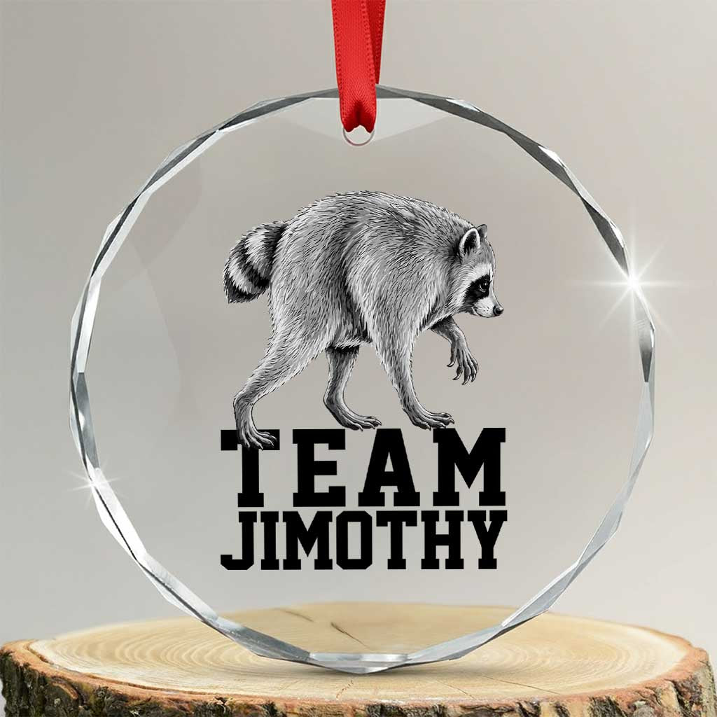 Team Jimothy Viral Seattle Raccoon Crystal Glass Ornament Vintage Trash Panda Meme Graphic