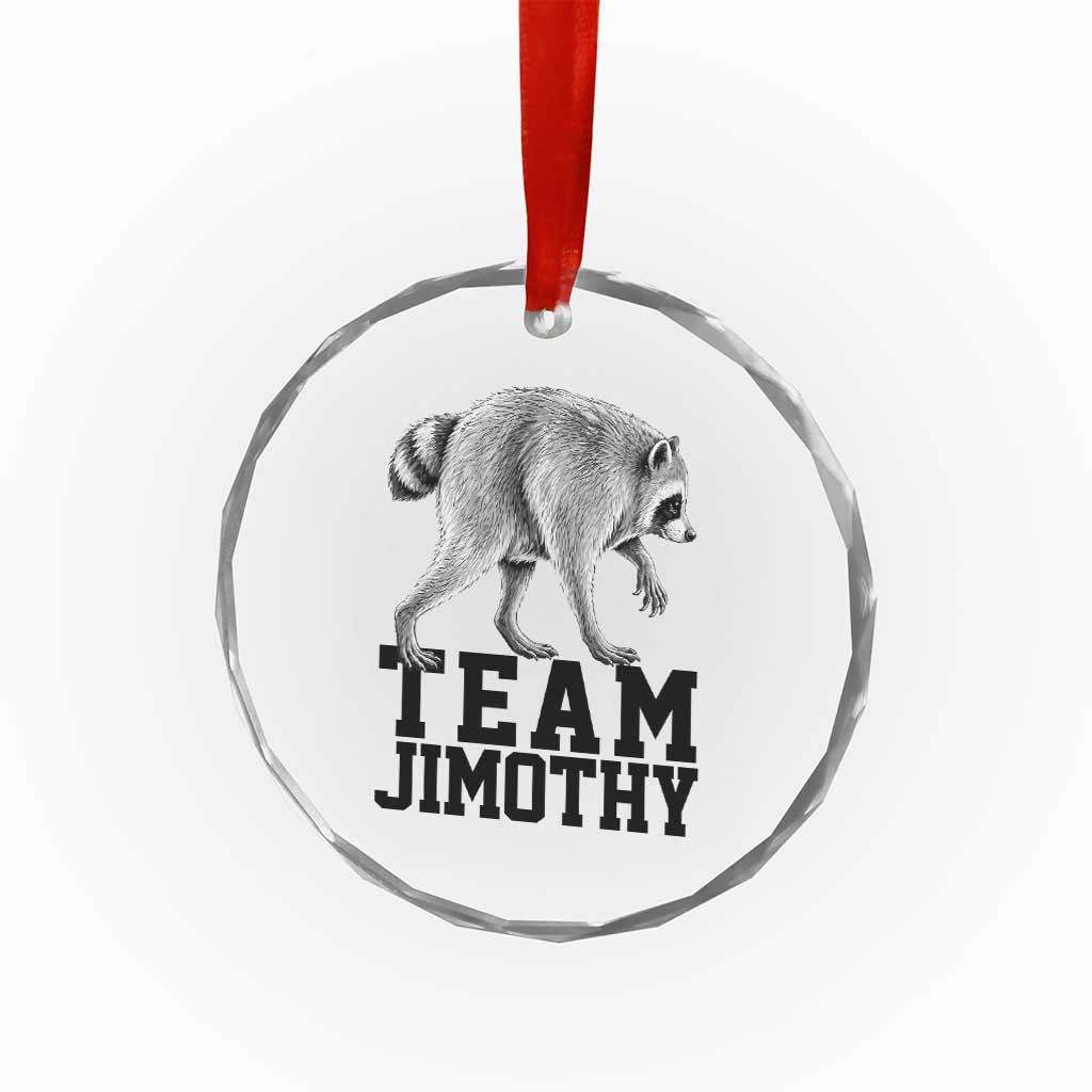 Team Jimothy Viral Seattle Raccoon Crystal Glass Ornament Vintage Trash Panda Meme Graphic