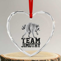 Team Jimothy Viral Seattle Raccoon Heart Crystal Glass Ornament Vintage Trash Panda Meme Graphic