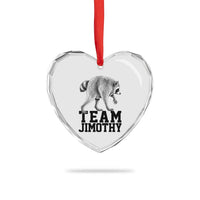 Team Jimothy Viral Seattle Raccoon Heart Crystal Glass Ornament Vintage Trash Panda Meme Graphic