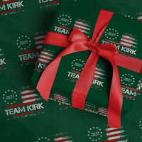 Team Kirk 2025 Wrapping Paper Roll Charlie Kirk Freedom Vintage American Flag - Wonder Print Shop