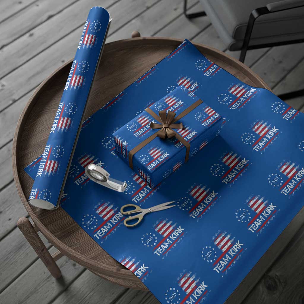 Team Kirk 2025 Wrapping Paper Roll Charlie Kirk Freedom Vintage American Flag - Wonder Print Shop