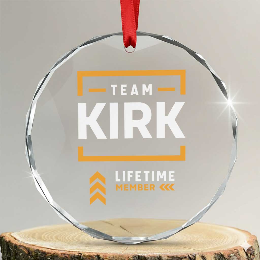 Team Kirk Lifetime Member Crystal Glass Ornament American True Patriot Support TS02