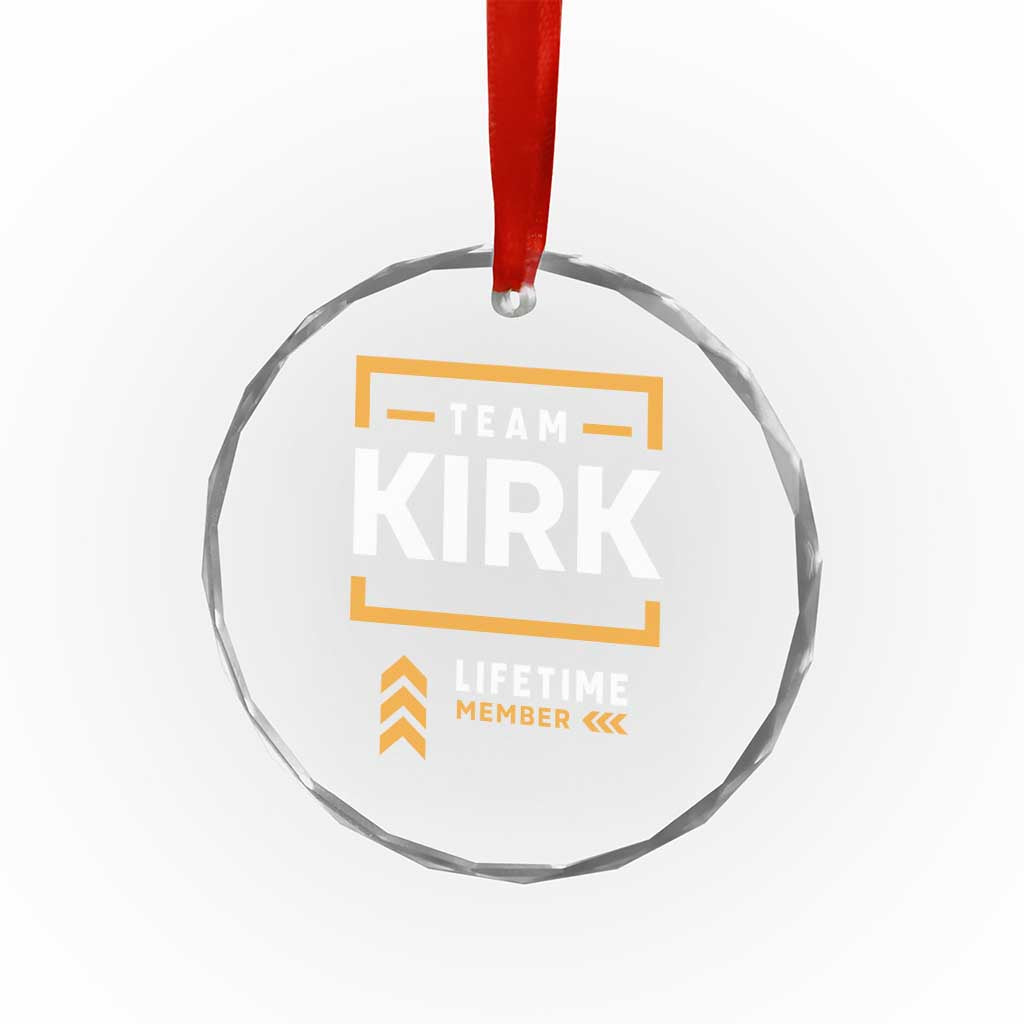 Team Kirk Lifetime Member Crystal Glass Ornament American True Patriot Support TS02