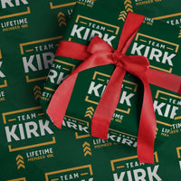 Team Kirk Lifetime Member Wrapping Paper Roll American True Patriot Support - Wonder Print Shop