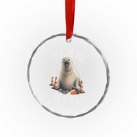 Team Neil The Seal Crystal Glass Ornament Funny Tasmania Elephant Seal with Traffic Cone